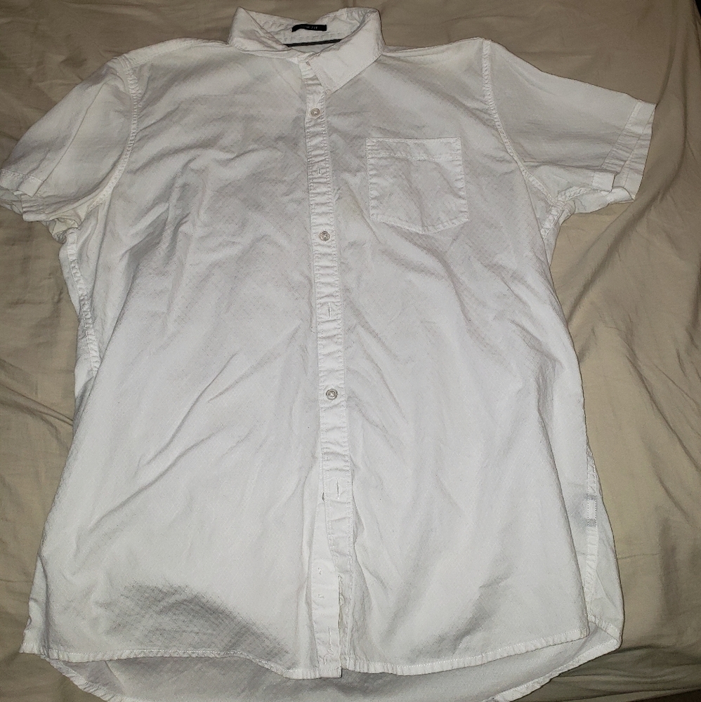 White Short sleeve button down
